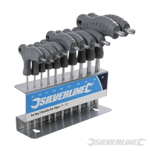 Silverline - Clés Trx à poignée en T, 10 pcs - T9 - T50
