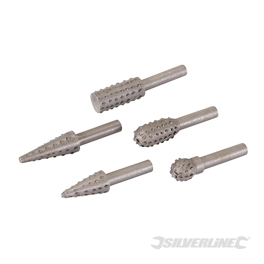Silverline - Râpes pour perceuses, 5 pcs - Emmanchement 6,35 mm