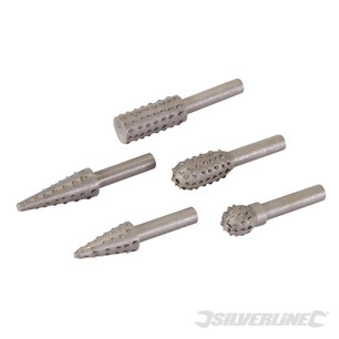 Silverline - Râpes pour perceuses, 5 pcs - Emmanchement 6,35 mm