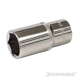 Silverline - Douille métrique profonde 1/2'' avec entraînement à 6 pointes - 26 mm