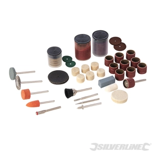 Silverline - Kit d'accessoires pour outil rotatif, 105 pcs - Tige 3,17 mm