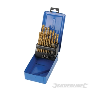Silverline - Mèches en acier rapide HSS titané, coffret 19 pcs - 19 pcs