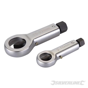 Silverline - Casse-écrous, 2 pcs - 2 - 15 mm et 15 - 22 mm
