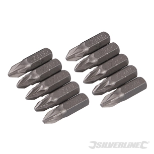 Silverline - 10 embouts Pozidriv chrome-vanadium - PZ2