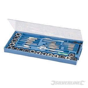 Silverline - Tarauds et filières, coffret 40 pcs - 40 pcs