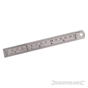 Silverline - Réglet en acier inoxydable - 150 mm