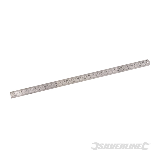 Silverline - Réglet en acier inoxydable - 600 mm