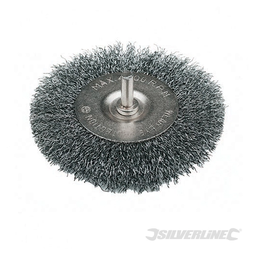 Silverline - Roue à fils d'acier ondulés - 75 mm