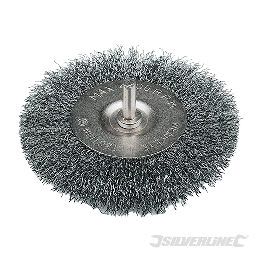 Silverline - Roue à fils d'acier ondulés - 100 mm