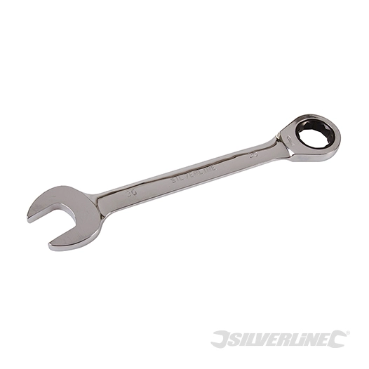 Silverline - Clé mixte à cliquet et tête droite - 30 mm