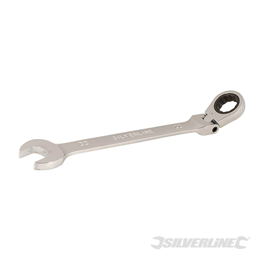 Silverline - Clé mixte à cliquet et à tête inclinable - 22 mm