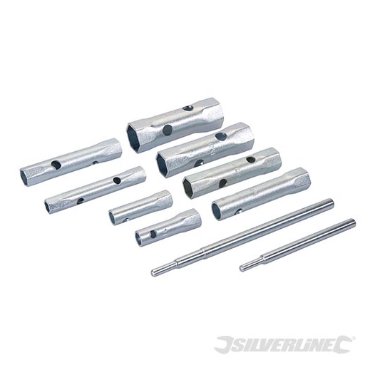 Silverline - Clés tubulaires doubles métriques, 8 pcs - 8 - 22 mm
