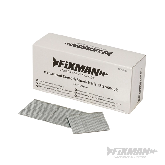 Fixman - 5 000 clous galvanisés lisses calibre 18 - 38 x 1,25 mm