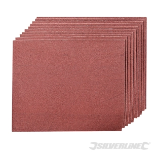 Silverline - Feuilles en toile émeri, 10 pcs - Grain 80