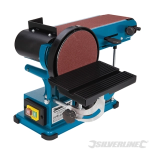 Silverline - Ponceuse stationnaire à bande et à disque, 350 W - 390 mm