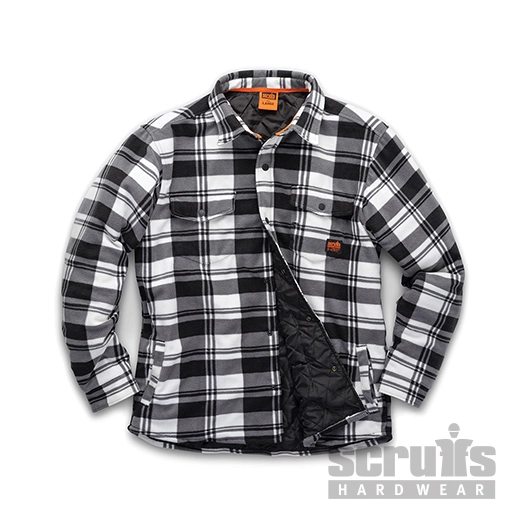 Scruffs - Chemise à carreaux noirs et blancs rembourrée Worker - Taille S