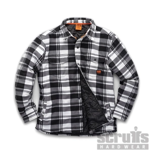 Scruffs - Chemise à carreaux noirs et blancs rembourrée Worker - Taille L