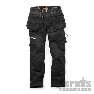 Scruffs - Pantalon de travail noir Trade Flex avec poches-étuis pour femmes - Taille 42 L