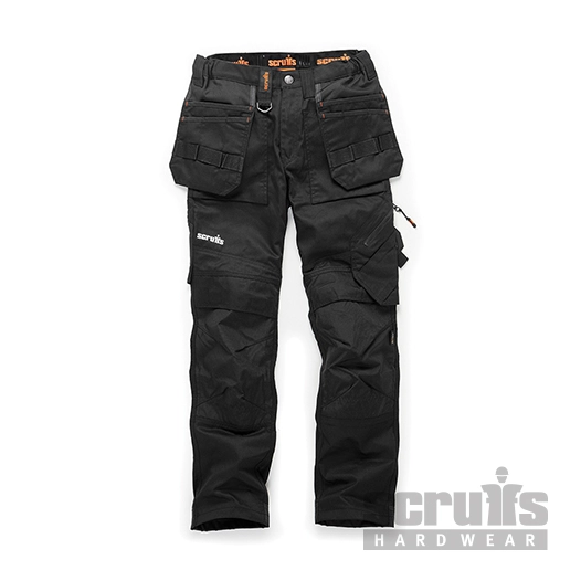 Scruffs - Pantalon de travail noir Trade Flex avec poches-étuis pour femmes - Taille 36 R