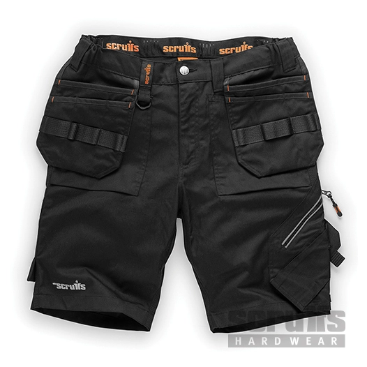 Scruffs - Short de travail noir pour femmes avec poches-étuis Trade Flex - Taille 42