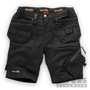 Scruffs - Short de travail noir pour femmes avec poches-étuis Trade Flex - Taille 46