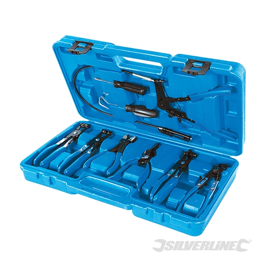 Silverline - Pinces pour colliers de serrage, 9 pcs - 18 - 54 mm