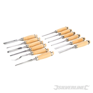 Silverline - Ciseaux à bois de sculpteur, 12 pcs - 200 mm