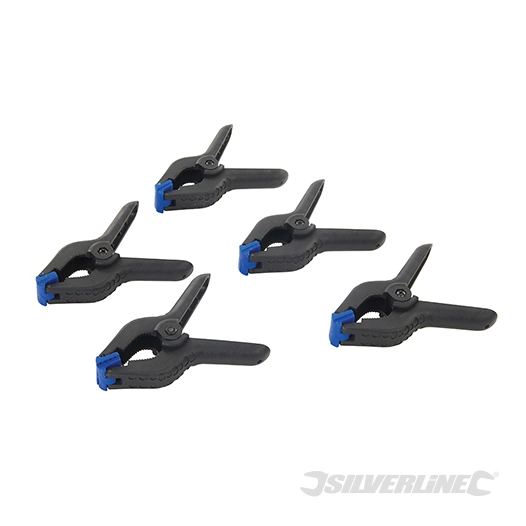 Silverline - Pinces à ressort, 5 pcs - Longueur 110 mm / Mâchoire 50 mm