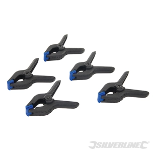 Silverline - Pinces à ressort, 5 pcs - Longueur 110 mm / Mâchoire 50 mm