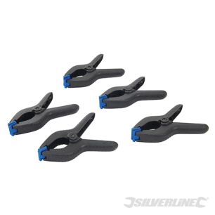Silverline - Pinces à ressort, 5 pcs - Longueur 170 mm / Mâchoire 70 mm