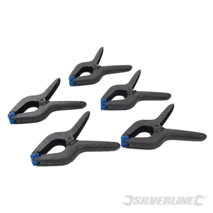 Silverline - Pinces à ressort, 5 pcs - Longueur 200 mm / Mâchoire 100 mm