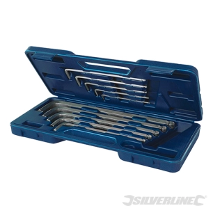Silverline - Clés hexagonales extra-longues à tête sphérique, 10 pcs - 3 - 17 mm