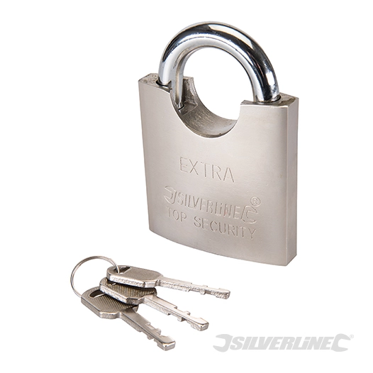 Silverline - Cadenas en acier à anse protégée - 70 mm