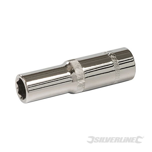 Silverline - Douille métrique profonde 1/2'' avec entraînement à 6 pointes - 12 mm