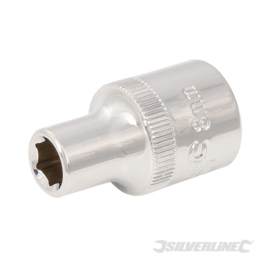 Silverline - Douille métrique 1/2'' 6 pointes - 8 mm