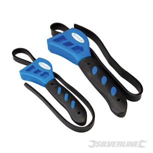 Silverline - Clés à sangle caoutchouc, 2 pcs - 500 et 600 mm