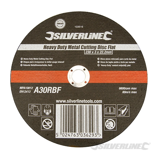 Silverline - Disque plat à tronçonner le métal pour usage intensif - 230 x 3 x 22,23 mm