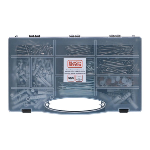 Assortiment Vis/Cross/Clous Black+Decker 560 Pièces