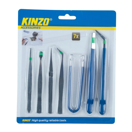 Pack 7 Pinces En Acier De Précision Pour Outils. Kinzo