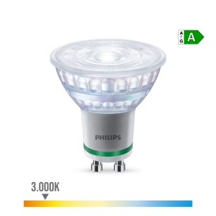 Ampoule Spot Led Ultra Efficace 36d 2.1w 375im Gu10 3000k, 220-240v Ac 50/60hz. Philips