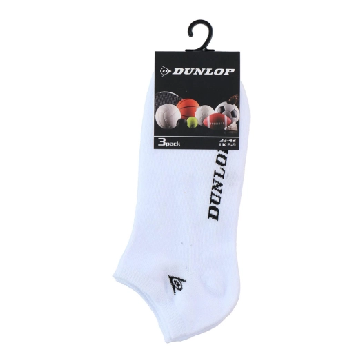 Lot De 3 Paires De Chaussettes Dunlop Blanches Tailles Assorties