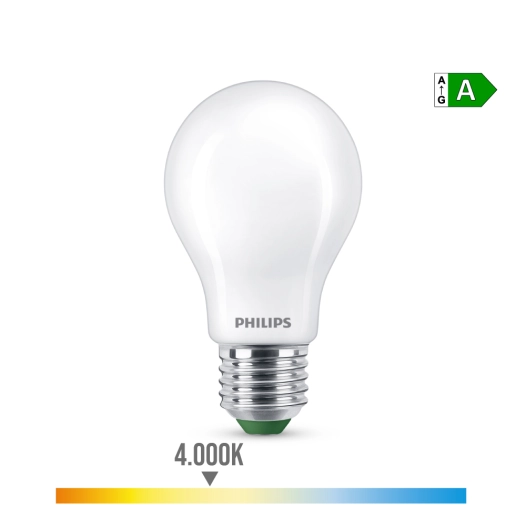 Ampoule Led Classique Ultra Efficace 7,3w 1535im E27 4000k, Ø6x10,4cm, Philips