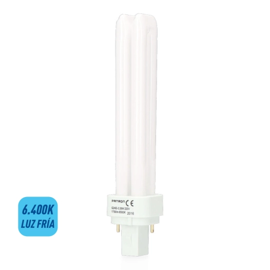 Ampoule Basse Consommation Lynx 26w 2 Pins G24d-3 6400k Lumière Froide 16,9cm Patron