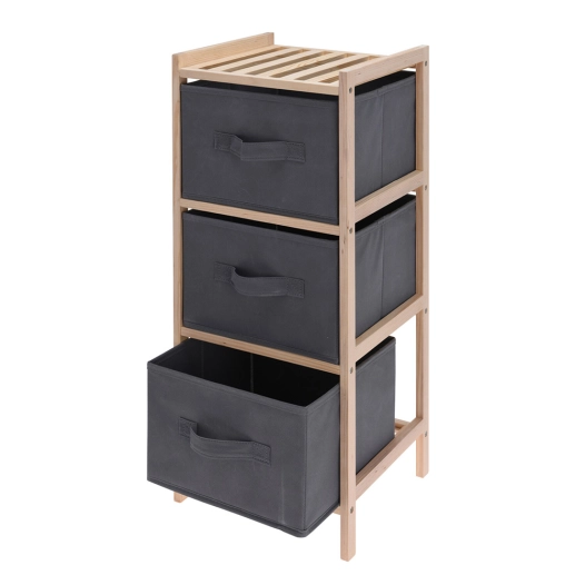 Meuble De Salle De Bain 3 Compartiments De Rangement, 27,5x25,4x65cm, 784630050. Storage Solutions