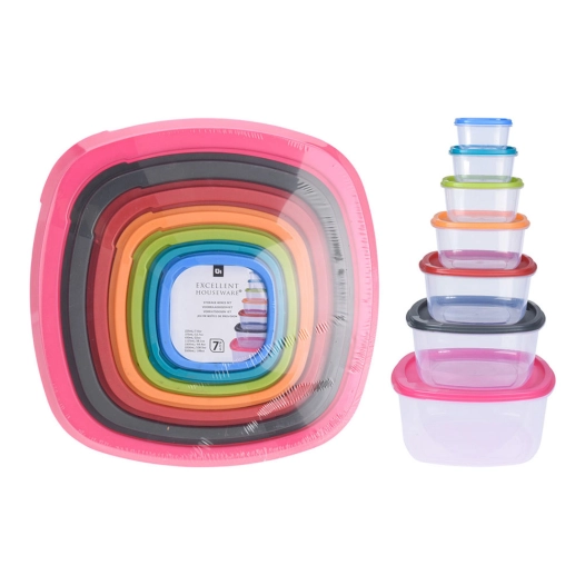 Set 7 Boîtes À Lunch En Plastique, 911000160. Excellent Houseware