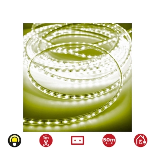 Bobine Ruban Led 50m. 60 Leds/M 4,2w/M Jaune Edm Ip44 220-240v