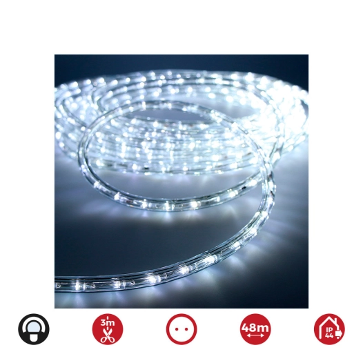 Tube Flexiled Led 2 Voies Multifonction 48m. 36 Leds/M Blanc Froid Ip44 ( Usage Int. Ext.) Edm
