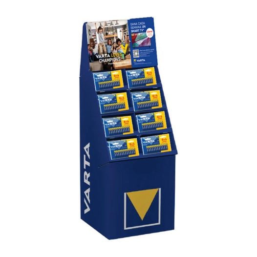 présentoir Promotionnel Longlife Power 8 4, 89 Packs (50 Packs Aa 39 Packs Aaa) Varta