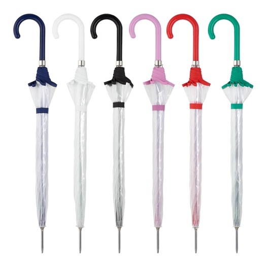 Parapluie Long Transparent Automatique, Couleurs Assorties. Ø93cm 429. C-Collection