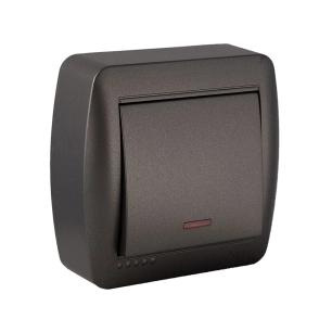 Interrupteur / Interrupteur De Lumière 10ax 250v~. De Surface. Série Murale Graphite Mur02ilngu Solera
